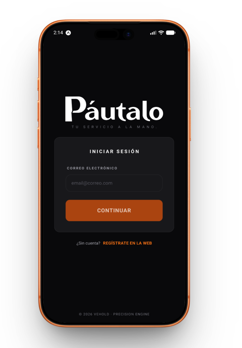 Aplicación de Pautalo mostrando la agenda diaria y las cuentas claras